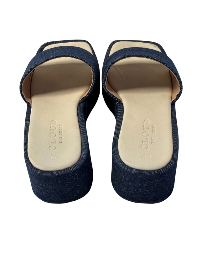 Cloud Blue Denim Platform Sandals