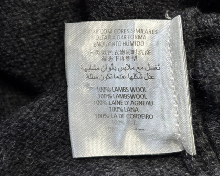 GANT Men's Grey 100% Lambswool Full-Zip Mock Neck Sweater