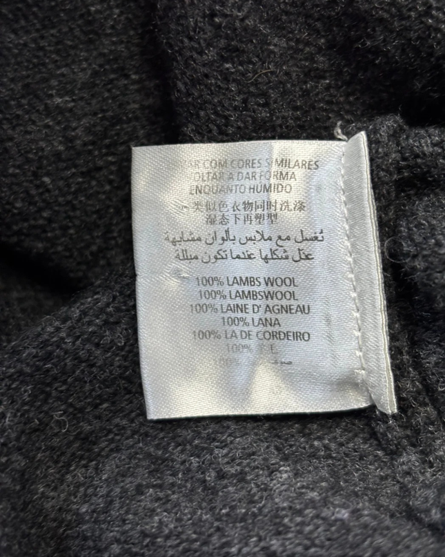 GANT Men's Grey 100% Lambswool Full-Zip Mock Neck Sweater