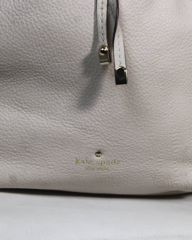 Kate Spade Off-white Pebbled Leather Drawstring Bucket Bag