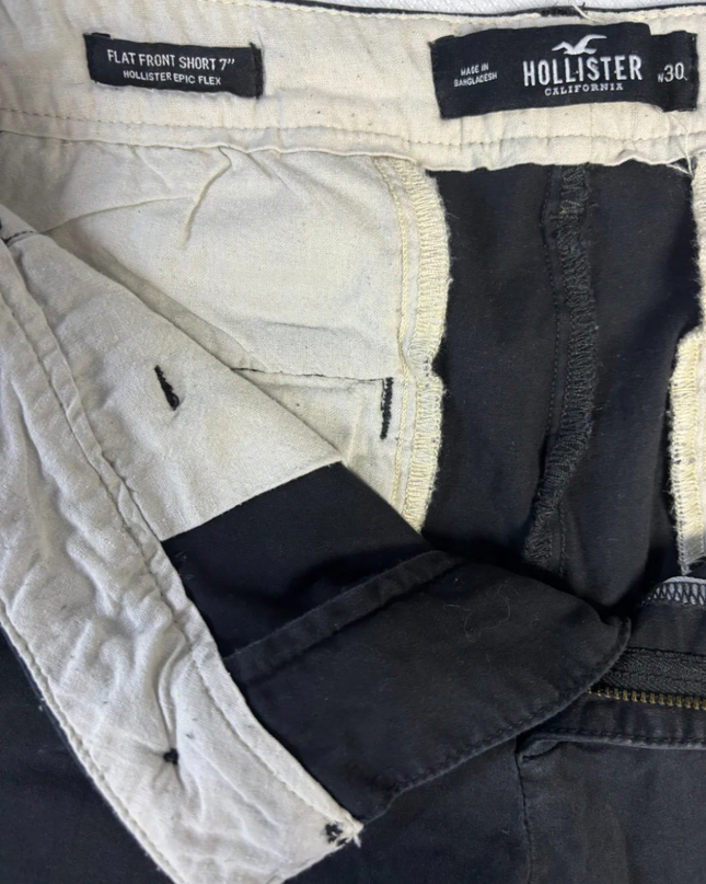 Hollister Black Flat Front Epic Flex Shorts