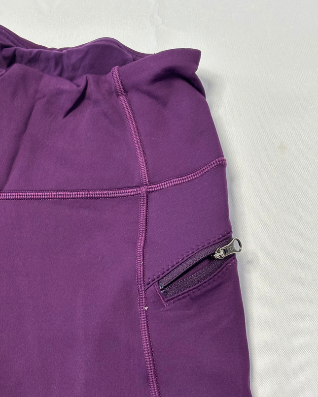 Lululemon Purple Zipper Pocket Fleece Lined Leggings