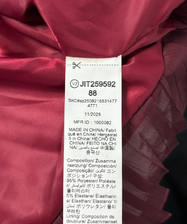 Missguided Burgundy Cropped Pleated Hem Blazer W/Tags