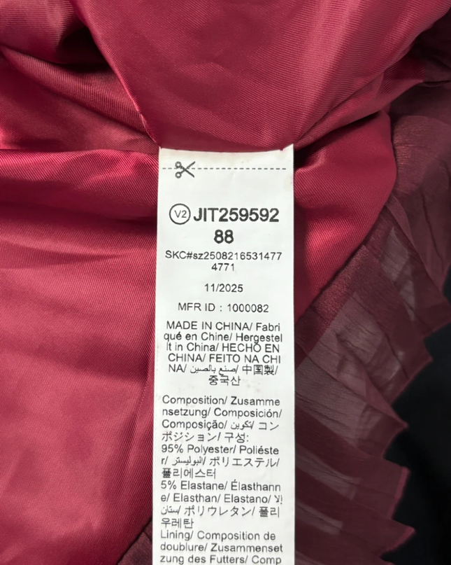 Missguided Burgundy Cropped Pleated Hem Blazer W/Tags