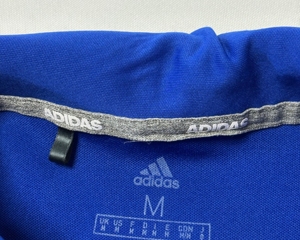 Adidas Blue and Grey Two-Tone Performance Sports Polo