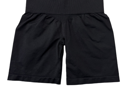 SHAWTY Black High-Waisted Seamless Biker Shorts