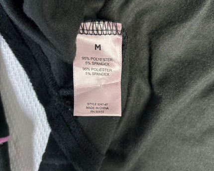 Juicy Couture Black Velour Pajama Top with Pink Piping