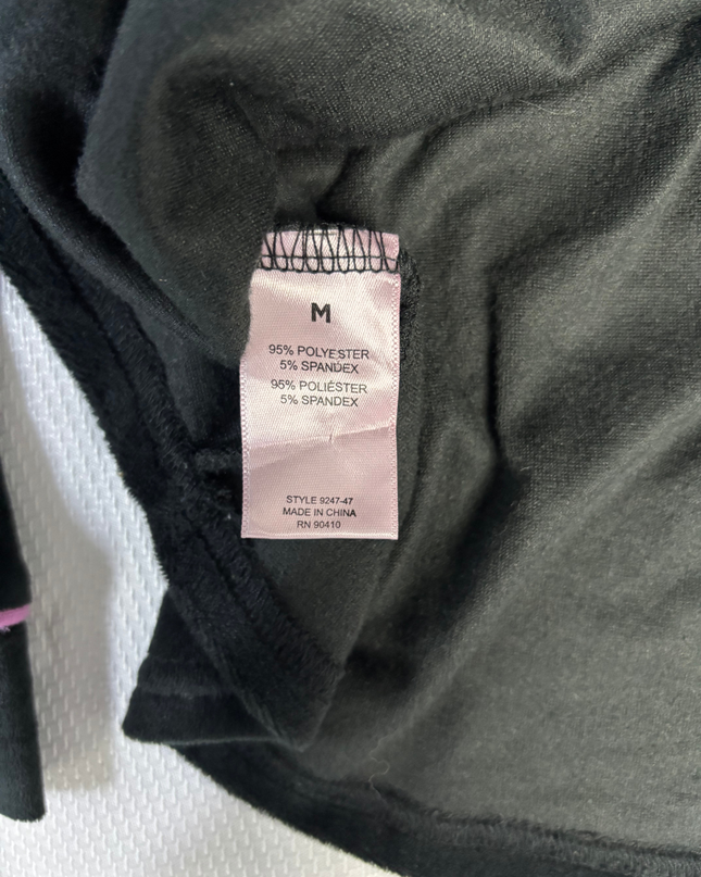 Juicy Couture Black Velour Pajama Top with Pink Piping