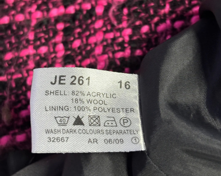 Wardrobe Pink and Black Bouclé Tweed Blazer