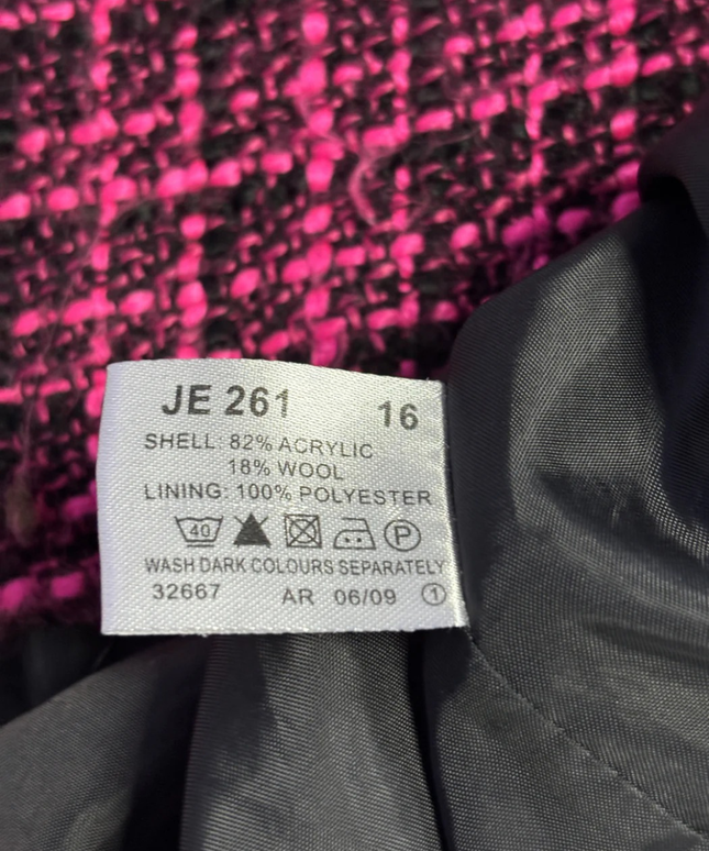Wardrobe Pink and Black Bouclé Tweed Blazer