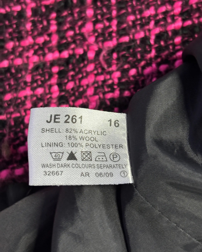 Wardrobe Pink and Black Bouclé Tweed Blazer
