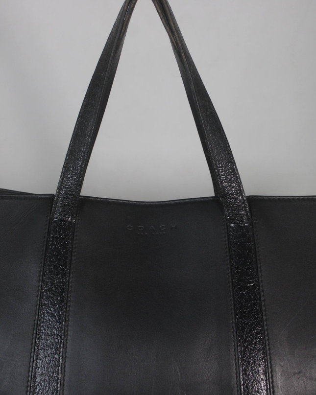 Coach Black Leather Tote Bag