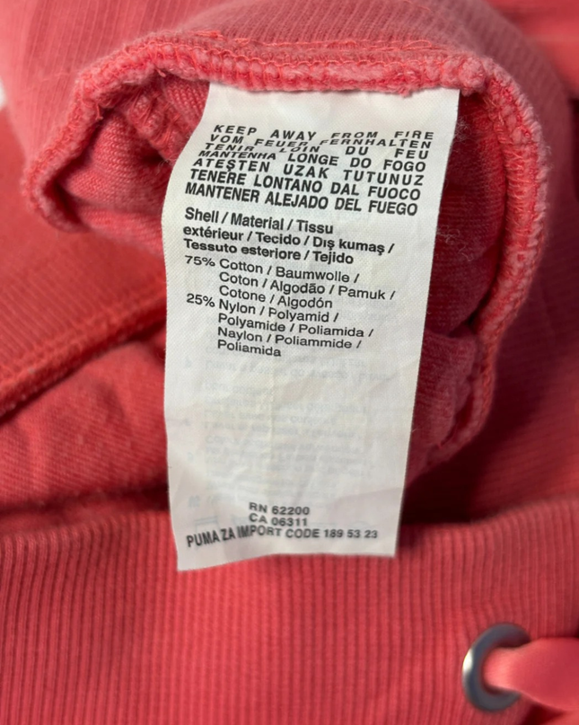 Puma Pink Velour Embroidered Crest Track Pants