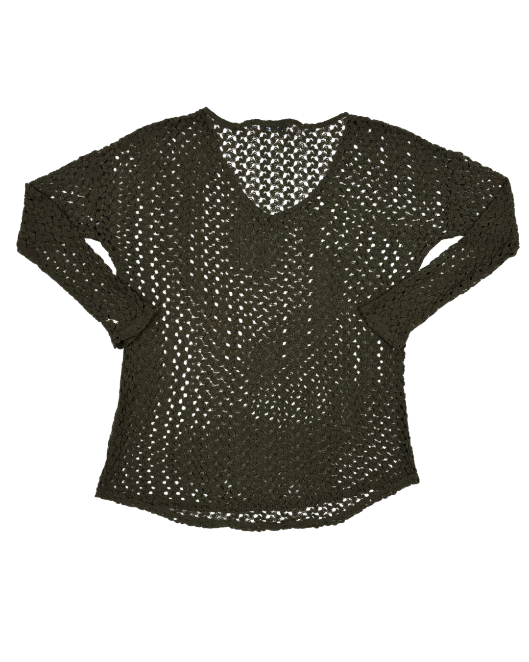 Ricki’s Olive Green Crochet Long Sleeve Top - M