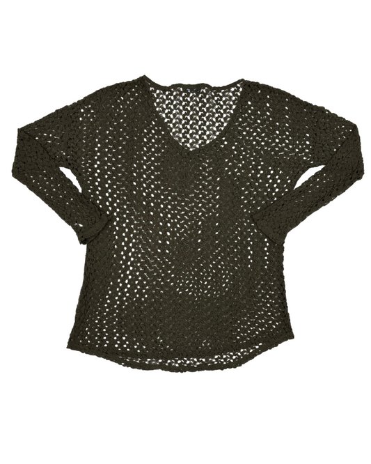 Ricki’s Olive Green Crochet Long Sleeve Top - M