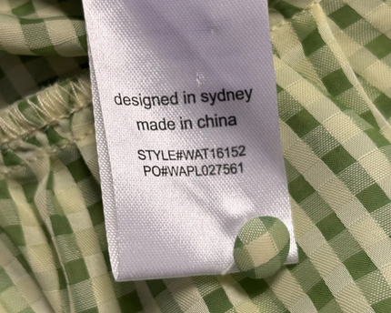 Atmos&Here Green Gingham Wrap Peplum Blouse