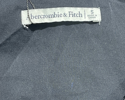 Abercrombie & Fitch Black Plissé V-Neck Long Sleeve Top