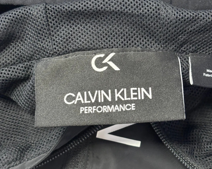 Calvin Klein Black Performance Hooded Windbreaker Sports Jacket