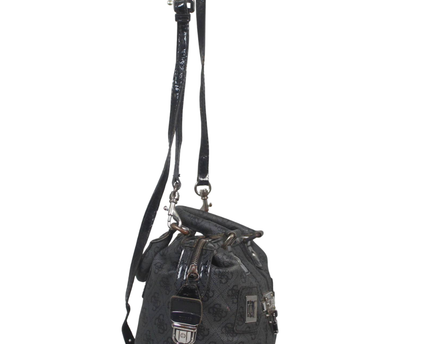 Guess Black Monogram Satchel Bag