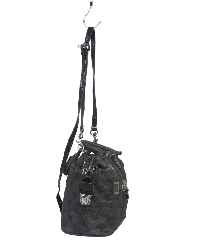 Guess Black Monogram Satchel Bag