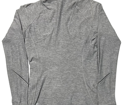 Lululemon Grey Heathered 1/2 Zip Long Sleeve Sports Top