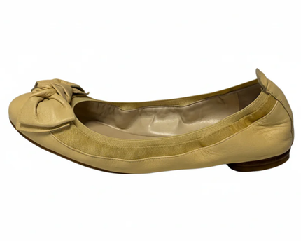 Nine West Yellow Leather Fernadett Ballet Flats