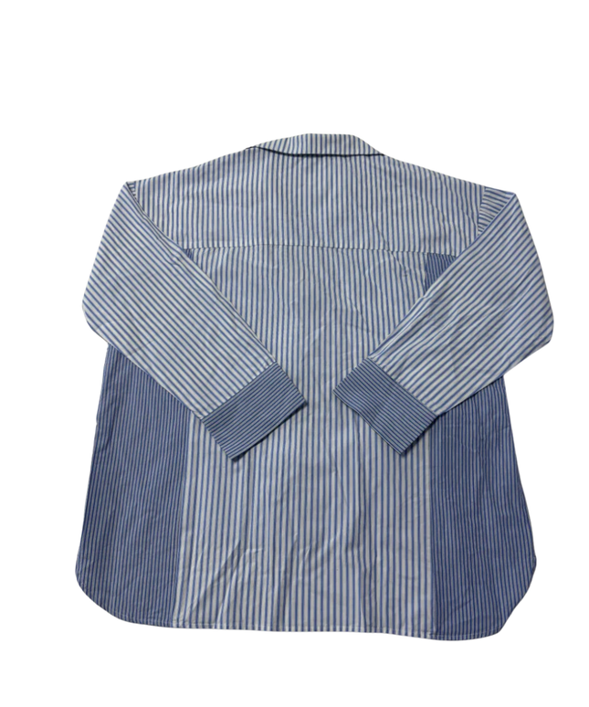 Forever 21 Contemporary Blue and White Striped Oversized Shirt