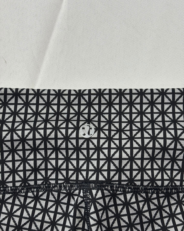 Lululemon Black and Grey Geometric Leggings