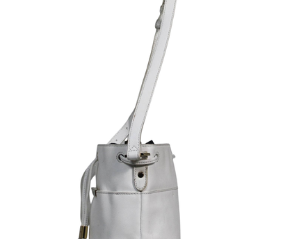 Ted Baker White Saffiano Leather Bucket Bag