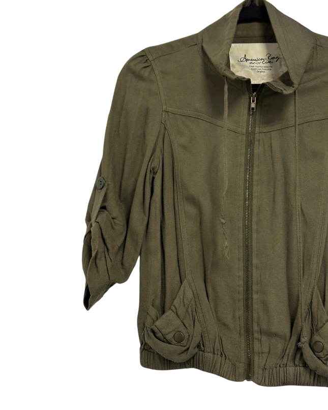 American Rag Cie Olive Green Lightweight Zip-Up Utility Jacket