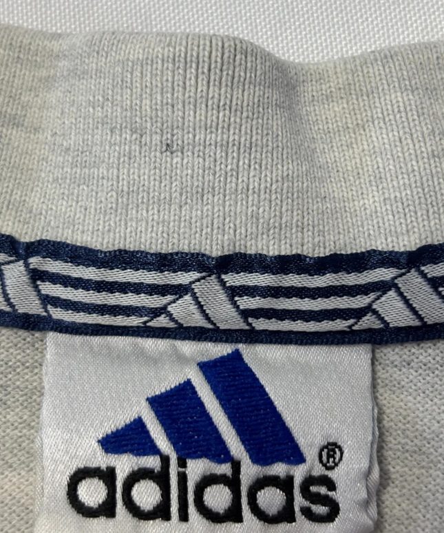 Adidas Grey Short Sleeve Striped Shoulder Sports Polo