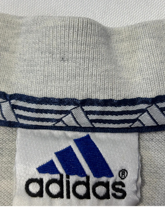 Adidas Grey Short Sleeve Striped Shoulder Sports Polo