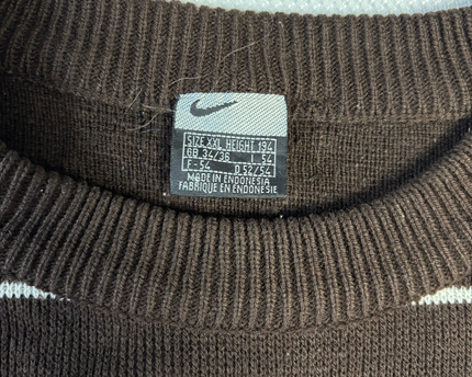 Nike Brown/Orange/White Striped Knit Sweater