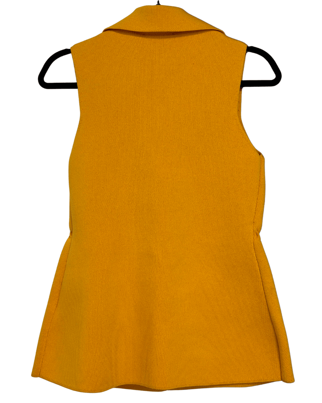 Zara Mustard Yellow Knit Buttoned Waistcoat Vest