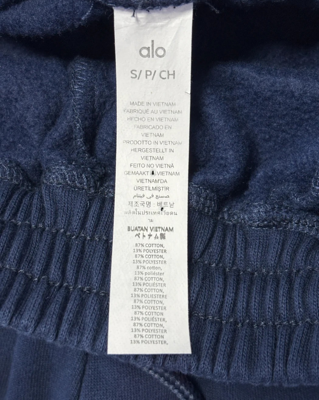 Alo Navy Blue Drawstring Lounge Shorts