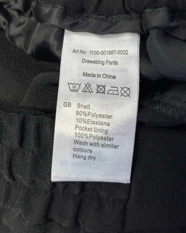 NA-KD Black Drawstring Elastic Waist Tapered Pants