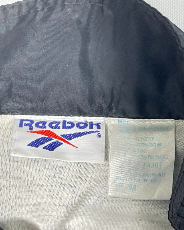 Vintage Reebok Black and White Color-Block Track Jacket