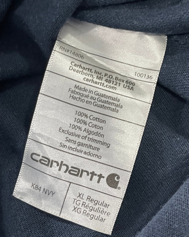 Carhartt Dark Blue Short Sleeve Henley T-Shirt