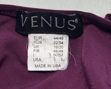 VENUS Purple V-Neck Ruched Sleeveless Top