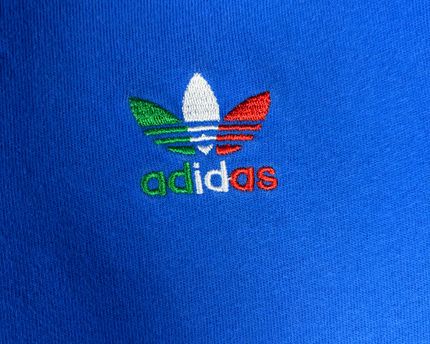 Adidas Blue 3-Stripe Tricolor Trefoil T-Shirt
