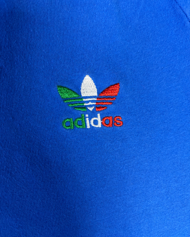 Adidas Blue 3-Stripe Tricolor Trefoil T-Shirt