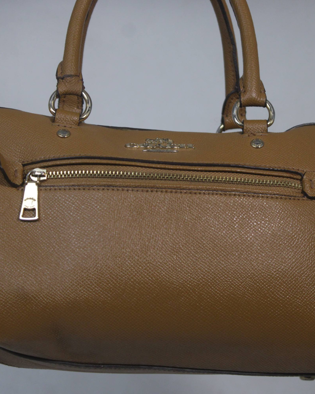 Coach Brown Saffiano Leather Satchel Bag