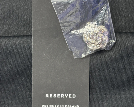 Reserved Black Square Neck Rose Button Crop Top W/Tags
