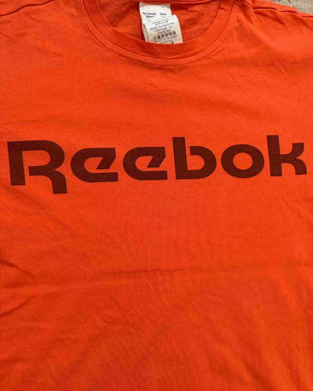 Reebok Bold Logo Graphic Burnt Orange T-Shirt - S