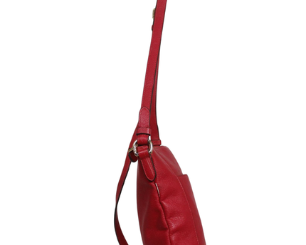 Lauren Ralph Lauren Red Pebbled Leather Crossbody Bag