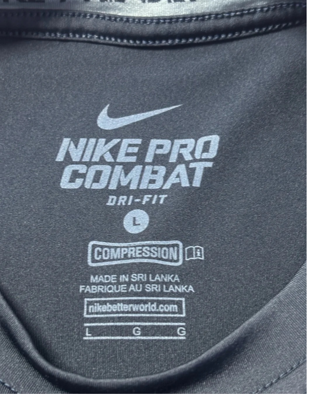 Nike Black Pro Combat Dri-FIT Compression Sports T-Shirt