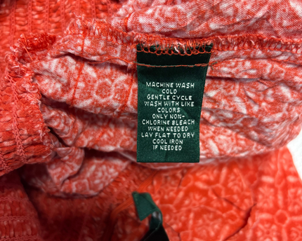 Lauren Ralph Lauren Petite Orange Patterned Smocked Mini Skirt