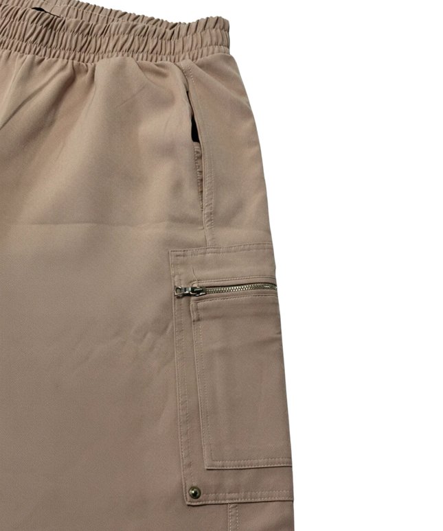 Zara Tan High-Waisted Cargo Utility Joggers