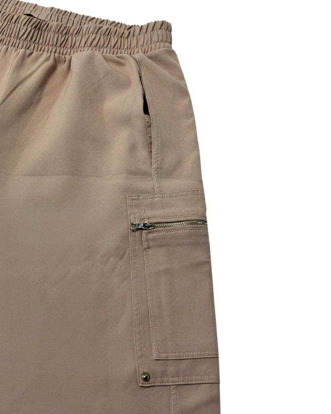 Zara Tan High-Waisted Cargo Utility Joggers