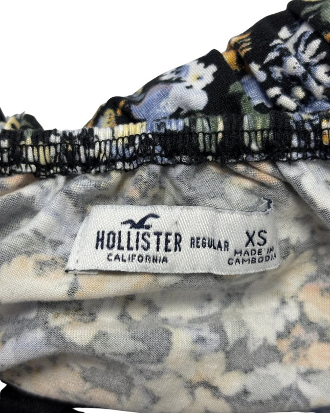 Hollister Black Floral Tiered Mini Dress